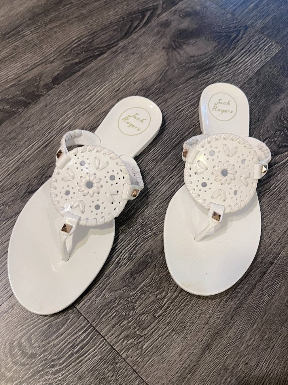 Jack Rogers Lauren Jelly Sandals White Size 7